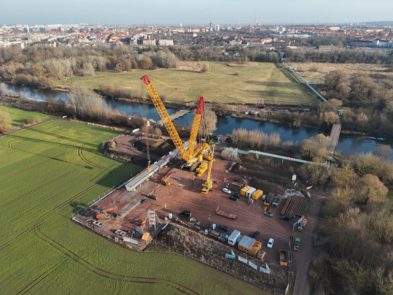 Baustelle im Überblick von oben.