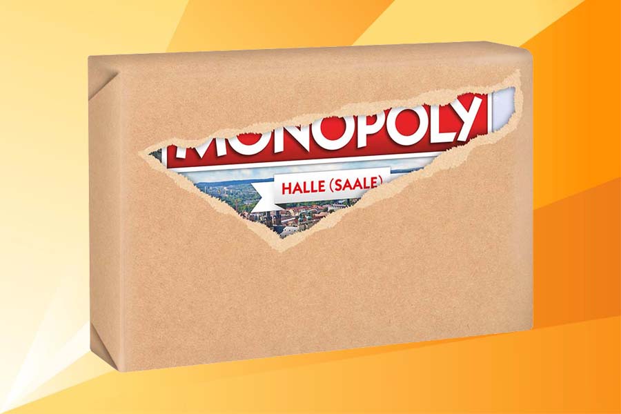Es gibt eins von 22 Monopoly-Spiel in der Halle-Edition zu gewinnen.