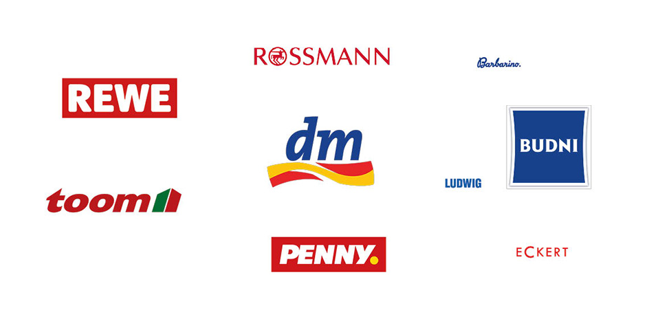 Logos der Partnerfilialen von Barzahlen/Viacash