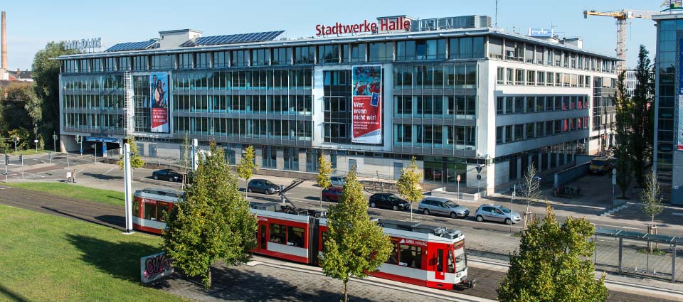 Das Gebäude der Stadtwerke Halle in der Bornknechtstraße 5.