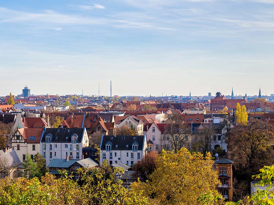 Aussicht auf die Stadt Halle (Saale)