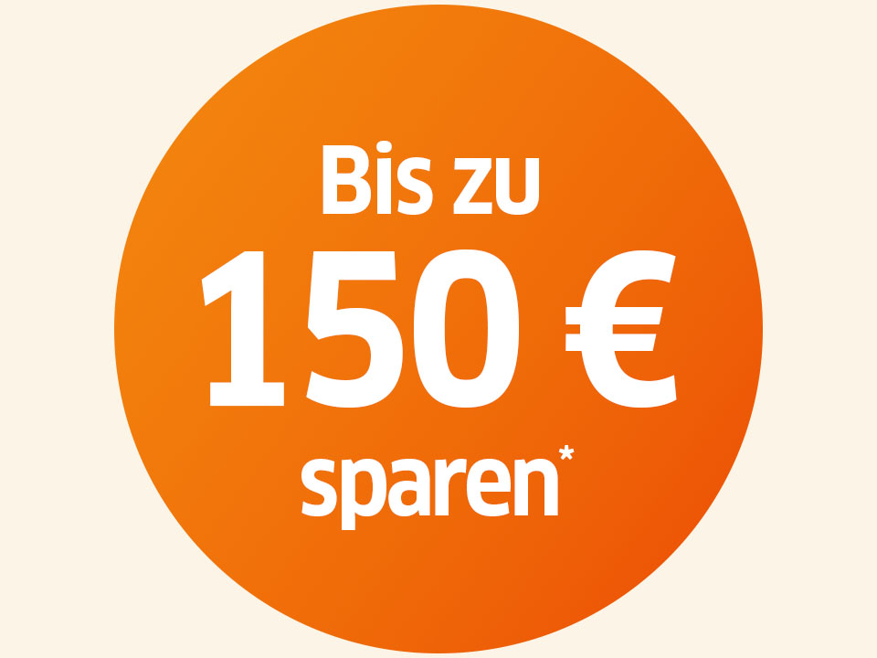 Schriftzug in einem Kreis mit Farbverlauf in Orange